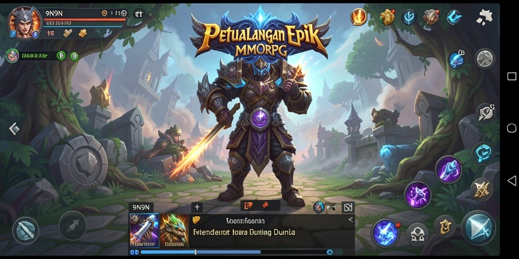 Screenshot gameplay 9N9N menampilkan pertarungan seru dan karakter menarik.