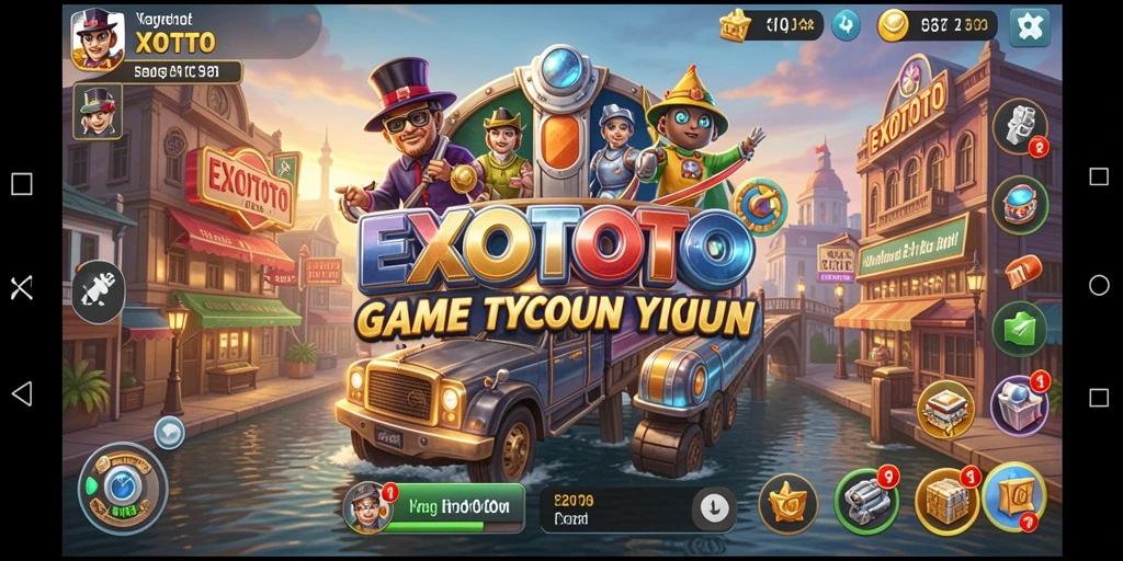 Screenshot gameplay EXOTOTO menunjukkan pengalaman Tycoon yang menarik.