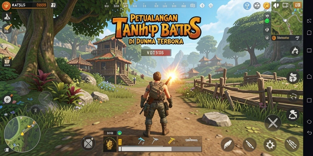 Tampilan menarik dari gameplay KATSU5 di dunia terbuka.