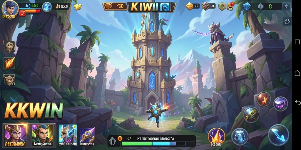 Tangkapan layar KKWIN menampilkan momen seru dari gameplay Tower Defense.
