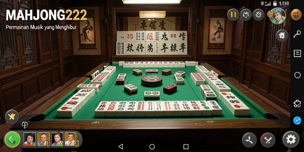 Tampilan gameplay <strong>MAHJONG222</strong> yang menarik dengan iringan musik.