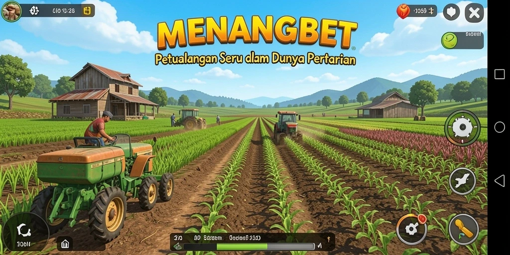 Tampilan gameplay seru MENANGBET dengan aktivitas pertanian.
