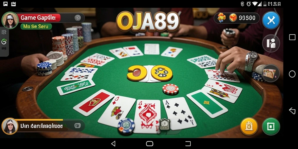 Tangkapan layar menunjukkan aksi seru gameplay Gaple.