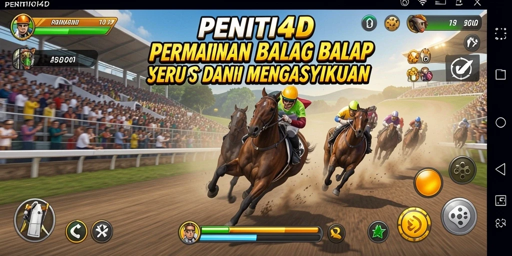 Tampilan gameplay dari PENITI4D yang penuh adrenalin dan aksi balap.