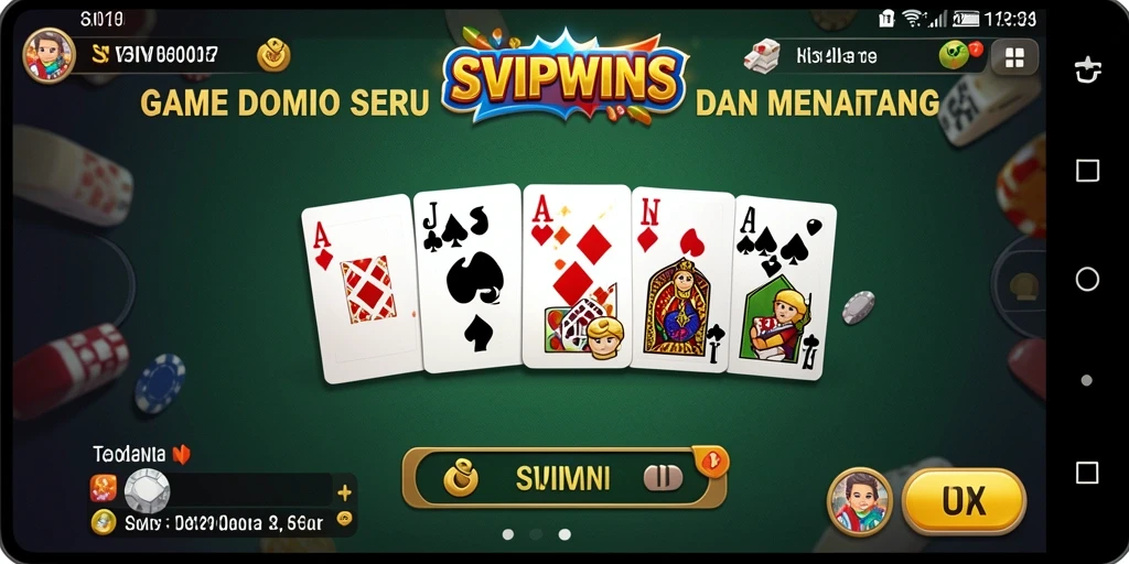 Tampilan gameplay seru di SVIPWINS yang menarik dalam bermain Domino.