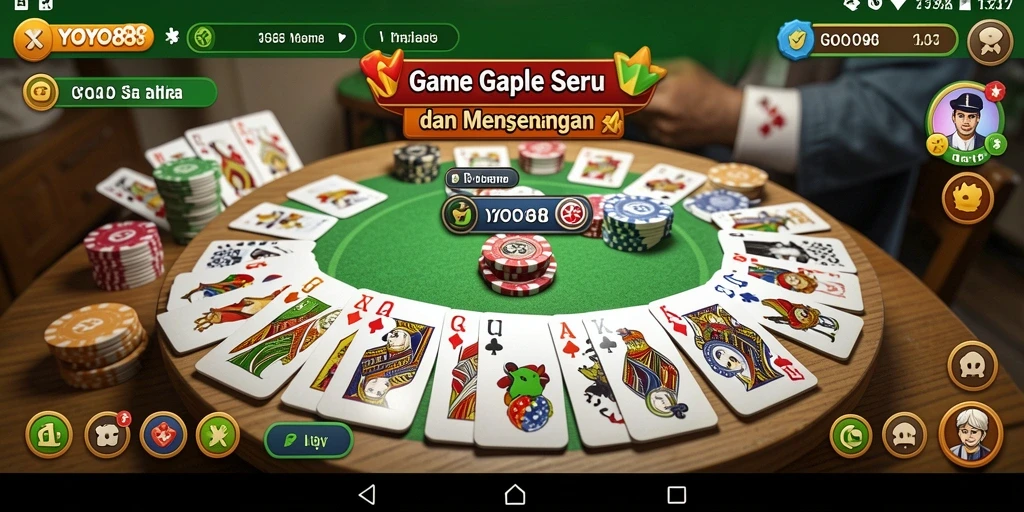 Tampilan gameplay YOYO88 yang menarik dalam permainan Gaple.